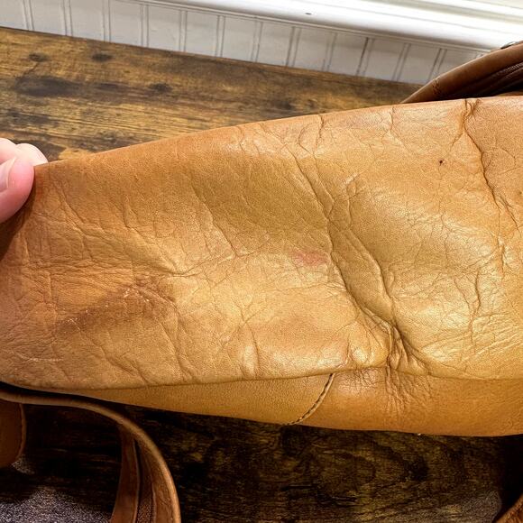 Lavive Sling Bag Convertible Backpack Tan Leather Stud Trim Pockets Boho Western - Picture 9 of 16